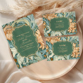 Elegantie William Morris Floral Bridal Informatiekaartje