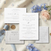 Programme de mariage élégant floral régence vintag