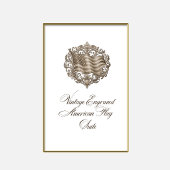 Save The Date Drapeau américain gravé vintage