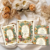 Bloemen Art Nouveau Vrijgezellenfeest Etiket