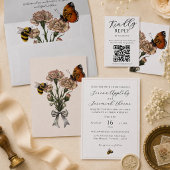 D'accompagnement Carte de réponse QR Code élégante pour mariage bot