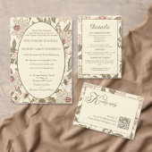 Carte de réponse de mariage avec code QR floral vi (Personnalisez la collection de ce créateur indépendant. )