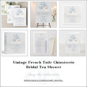 Invitation Vintage French Toile Chinoiserie Bridal Tea Shower