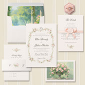 Invitation Vintage Garden Ethereal Blush Floral Wedding
