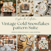 Sticker Carré Simples classiques Gold Snowflakes une photo