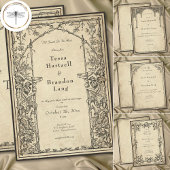 Save The Date Vintage Gothic Medieval Line Parchment Wedding