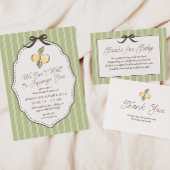 Invitation J'ai hâte de vous presser Fête de Bébé Citron Vert