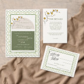 Geel Bloemen Elegent Groen Rustiek Menu (Personaliseer de collectie van deze zelfstandige maker.)