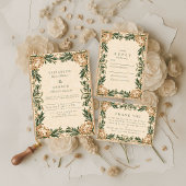 Invitation Vintage Green Botanical Wedding