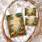 Invitation Vintage Jungle Dinosaur Baby Shower