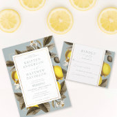 botanische Lemon Wedding Dusty Blue foto Save The Date