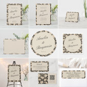 Save The Date Moody Floral Black Ivory Script Wedding