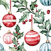 Papier Cadeau Ornements vintages Noël Holly