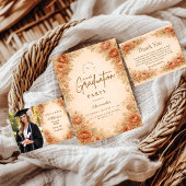 Invitation Vintage Peach Rose Graduation Party