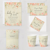 pioenen bloemenBaby in Bloom Baby shower Vierkante Sticker