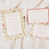 Trouw met vintage bloempatroon menu