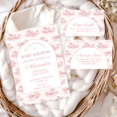 Invitation Vintage Pink Toile Baby Shower