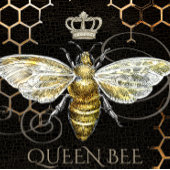 Queen Bee Royal Crown Honingraat Zwart Mok