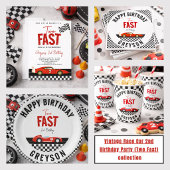Invitation Deux Fast Race Car Boy 2e fête d'anniversaire