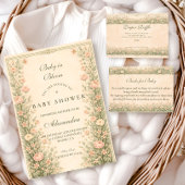 Invitation Vintage Rose Botanical Baby Shower