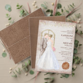  Rustische Waterverf Romantic String Lights Kaart (Personaliseer deze collectie van deze onafhankelijke maker. Test)