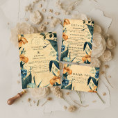 Invitation Vintage Tropical Botanical Wedding