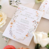 Waterverf Wildflower Wedding Response Kaart