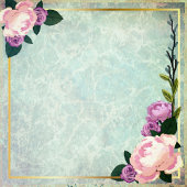 Invitation Aquarelle Florale Bleu & Rose Partie d'engagement