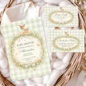 Invitation Baby Shower Cerf de la Forêt Vintage