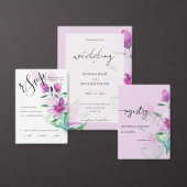 Faire-part Uniquité Des Fleurs D'Aquarelle Violet (Personnalisez la collection de ce créateur indépendant.)