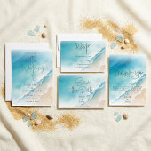 Invitation Serene Blue Ocean Beach Table Chart