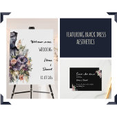 Robe noire aquarelle mariage Acrylique Invitation