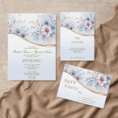 Serviette En Papier Aquarelle bleu rose floral serviettes (Personnalisez la collection de ce créateur indépendant. )