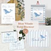 Serviette En Papier Baby shower Watercolor Blue Whale