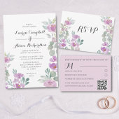 Invitation En Aluminium Élégant Eucalyptus floral Rose Rose Mariage or