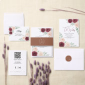 Watercolor Bourgogne Rose Floral Wedding Cartes RS (Personnalisez la collection de ce créateur indépendant.)