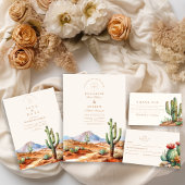Save The Date Aquarelle Mariage paysage du désert de Cactus
