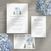 Save The Date Mariage Script Château Aquarelle