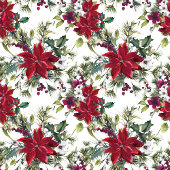 Papier Poinsettia, sainte, pin Noël Mariage Programmation