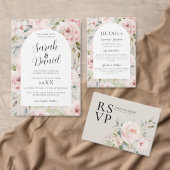 Waterverf Dusty Roos Roze Trouwprogramma's Handwaaier (Personaliseer de collectie van deze zelfstandige maker.)