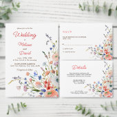 Carte Elegant Floral Wedding Program (Personnalisez la collection de ce créateur indépendant.)