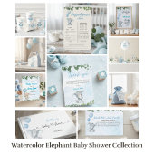 Ballotins Blue Elephant Boy Baby Shower Favor Box