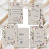 Faire-part de mariage à l'aquarelle avec arche flo