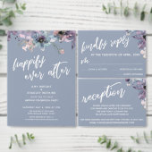 Invitation Nous Fuyons à l'Étranger Script Fleurs Aquarelle B (Personnalisez la collection de ce créateur indépendant.)
