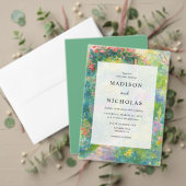Whimsical Watercolor Floral Spring Wedding Kaart (Personaliseer deze collectie van deze onafhankelijke maker. Test)