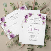 Programme de mariage aux roses fuchsia et pivoines (Personnalisez la collection de ce créateur indépendant. Test)