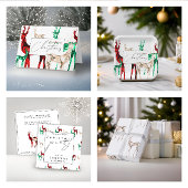 Carte Gemstone Crystal Reindeer Joyeux Noël