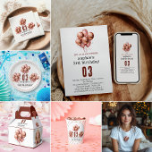 Carte De Remerciements Aquarelle Parties scintillant Rose Gold ballon 3e 