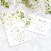 Menu Aquarelle Verdure Or Floral Mariage élégant