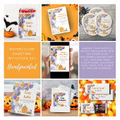 Signe De Table Aquarelle Joyeux Halloween Costume Bonbon Buffet